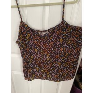 LOFT Floral Camisole in Black, Pink, and Orange SZ XL